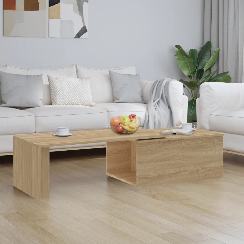 Tavolino da Salotto-Tavolino da soggiorno-Tavolo Rovere Sonoma 150x50x35cm Legno Multistrato