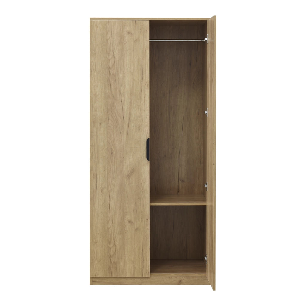 Armadio Guardaroba Eiselfing 176 x 80 x 52 cm Effetto Rovere [en.casa]