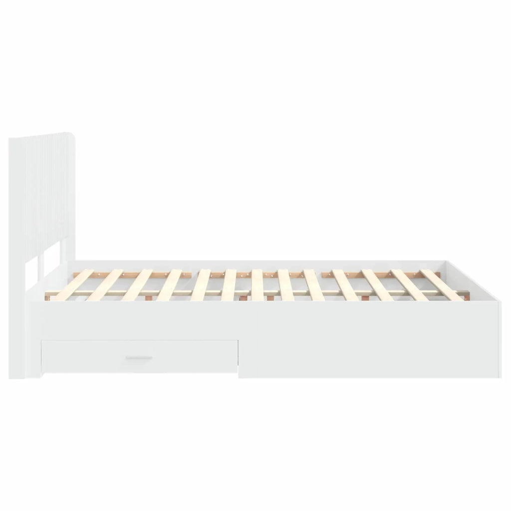 Struttura del letto con stoccaggio e testata Bianco 3414087