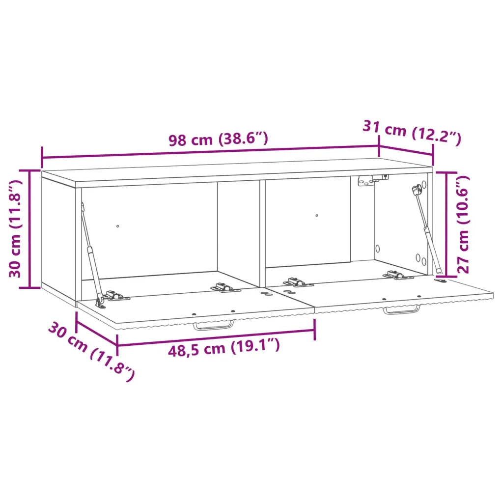 Mobile Porta TV da Muro Bianco 98 x 31 x 30 cm 899065