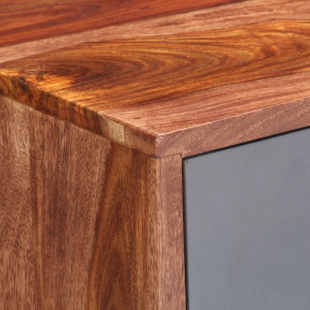 Credenza Grigia 120x30x55 cm in Legno Massello 286371