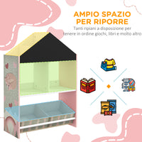 Easycomfort Scaffale Portagiochi per Bambini con Ripiani e Cassetti Rimovibili, Rosa