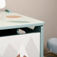 EasycomfortZONEKIZ Baule Portagiochi per Bambini con Coperchio e Cerniera di Sicurezza in MDF, 60x37x39cm, Verde