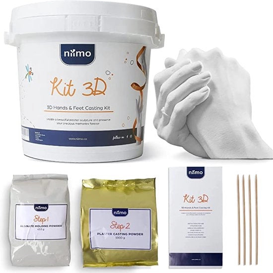 Kit di impronta digitale per coppia per molteplici occasioni, Kit di modellazione 3D delle mani tutto in uno con alginato e gesso, set di DIY per regali per bambini