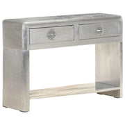 Credenza buffet cassettiera mobile contenitore organizer cucina soggiorno salotto stile aviatore 110 x 35 x 75 cm metallo Argento 02_0031751