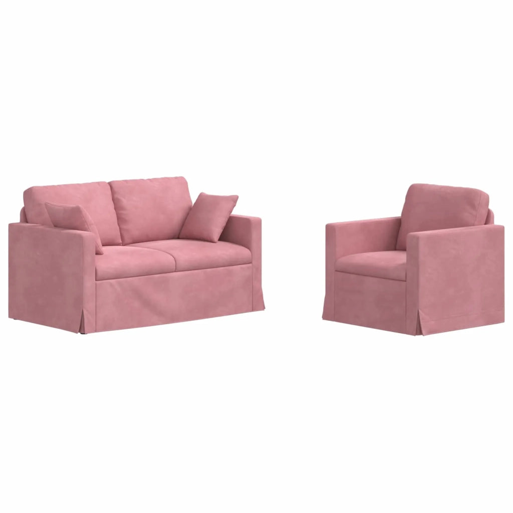 Set di divani 2 pcs Rosa 138 x 78 x 80 cm Velluto 3407511