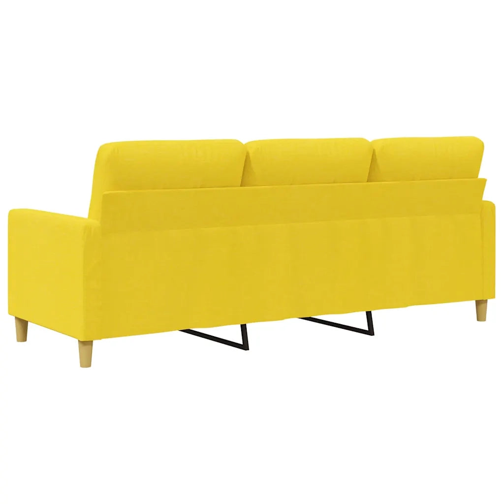 Divano a 3 Posti Giallo Chiaro 180 cm in Tessuto 359248