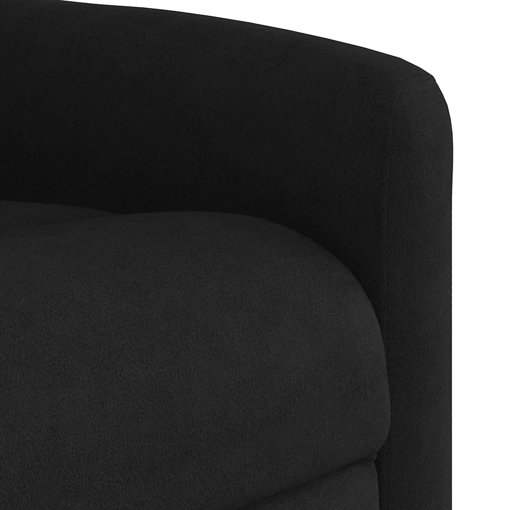 Poltrona Reclinabile Massaggiante | Sedia Relax Nera in Tessuto di Microfibra