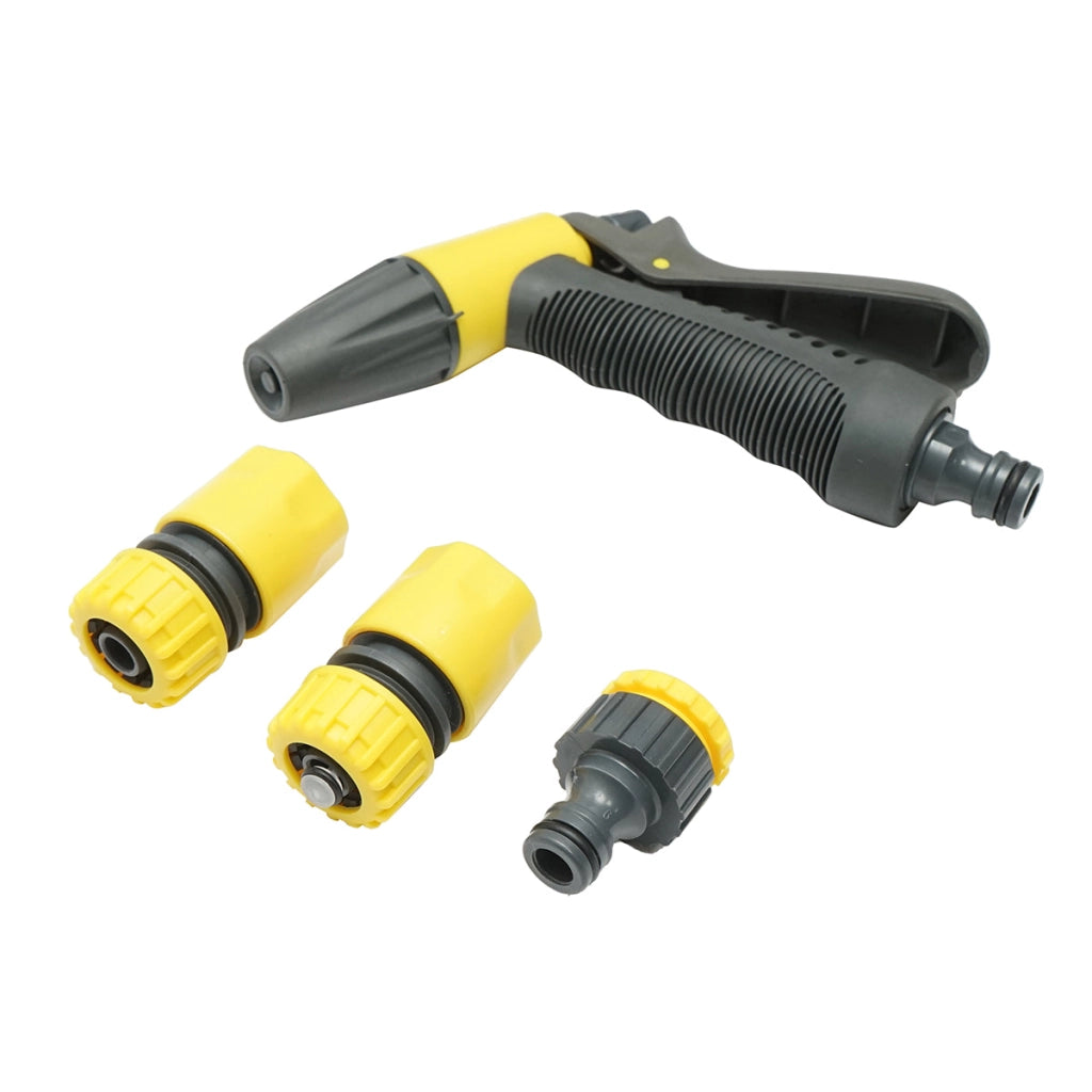 Set pistola a spruzzo regolabile con 2 connettori da 1/2 e adattatore da 1/2-3/4 per tubo da giardino Crownman