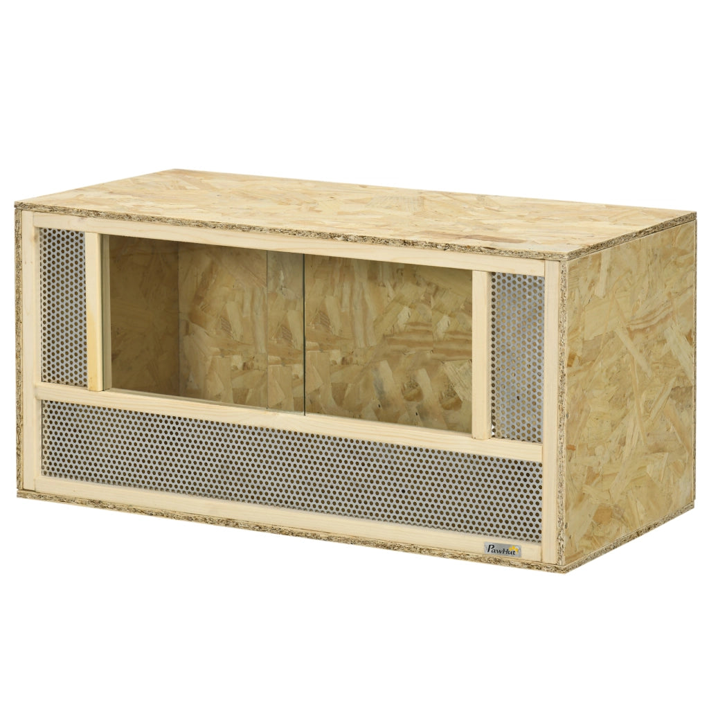 Terrario per Rettili Legno OSB ¨C Zephmum ¨C 80x40x40 Naturale