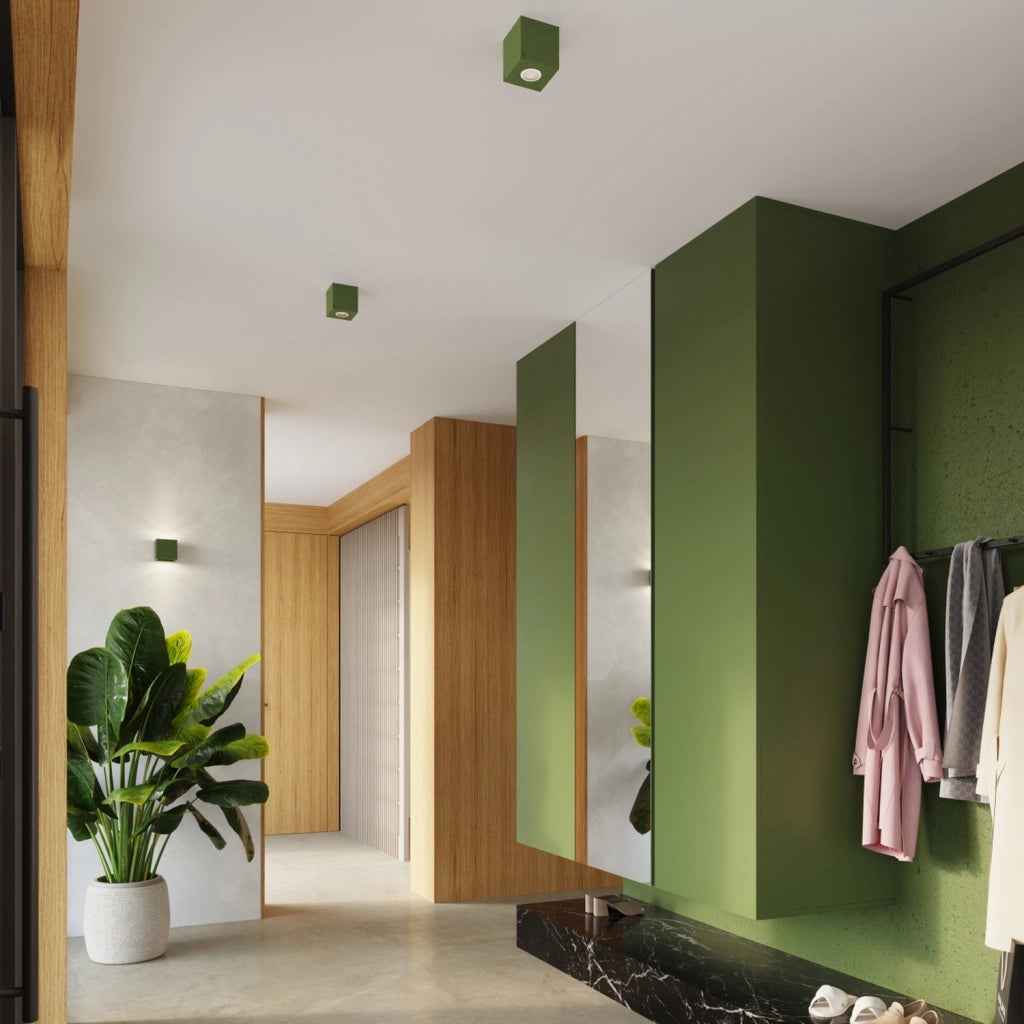 Spot soffitto industriale cemento verde GU10 Pure Lume