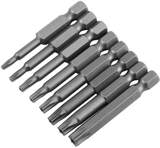 Set di chiavi a schizzo a magnete - 8 pezzi - lunghezza 50mm - acciaio S2 - adatto per T8 a T40