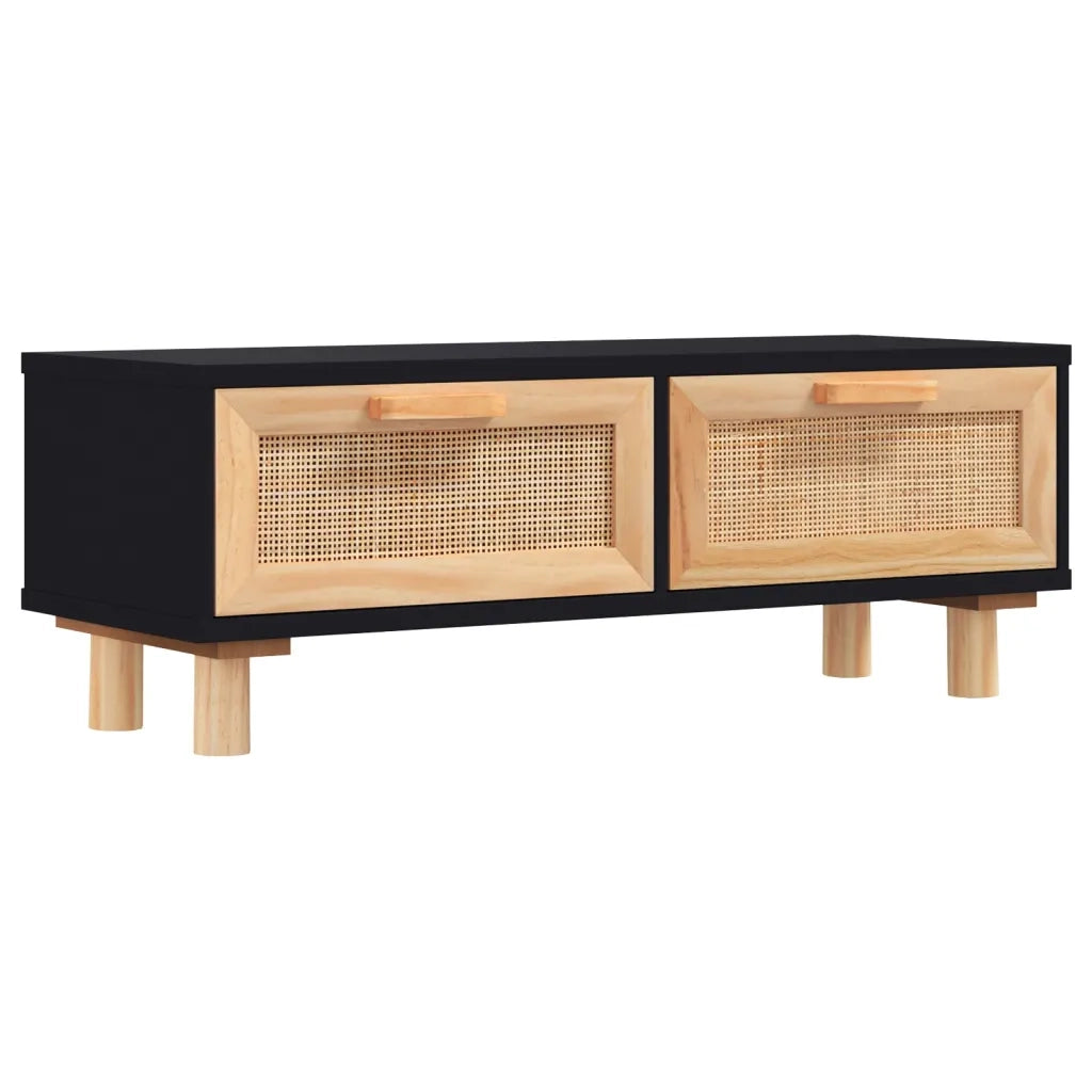 Tavolino Nero 80x40x30 cm Legno Multistrato e Massello di Pino 345622
