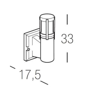 APPLIQUE DA PARETE PER ESTERNO 1XE27 COLOR GRAFITE VETRO SATINATO BIANCO PERENZ