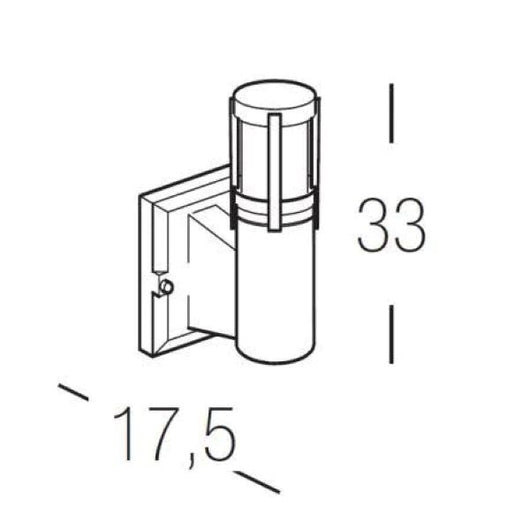 APPLIQUE DA PARETE PER ESTERNO 1XE27 COLOR GRAFITE VETRO SATINATO BIANCO PERENZ