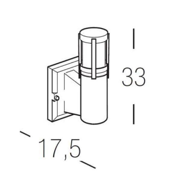 APPLIQUE DA PARETE PER ESTERNO 1XE27 COLOR GRAFITE VETRO SATINATO BIANCO PERENZ