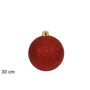 PALLINA DI NATALE 30CM GLITTERATA ROSSA DI DUEESSE CHRISTMAS