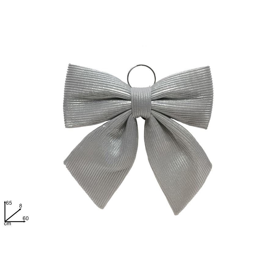 FIOCCO 60CM TESSUTO RIGATO SILVER DI DUEESSE CHRISTMAS