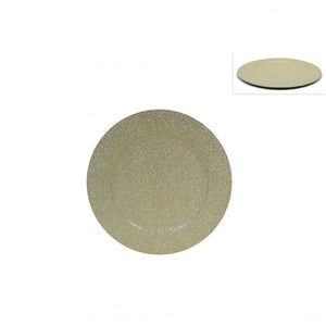 SOTTOPIATTO GLITTERATO 33 CM CHAMPAGNE