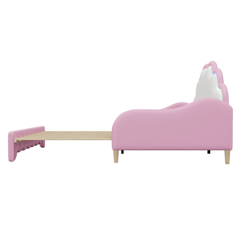 Divano letto con testiera led ¨C Minimal ¨C Rosa 140x200cm