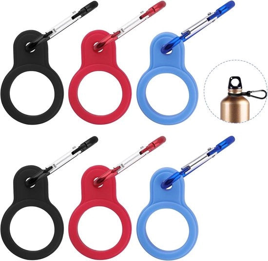 Ottimale Fles Gesp - Fles Portaclip Colorata con Anello di Carica, Riemclip e D-ring, Portatile per Escursionismo, Campeggio, Viaggi e Arrampicata