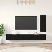 vidaXL Set mobile TV 4 pcs Rovere nero 30.5 x 30 x 90 cm
