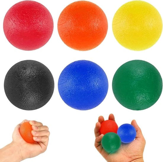 Balle di terapia manuale - 6 pezzi di pallone per terapia manuale dita polso - allenamento per l'artrosi - palloni di terapia manuale - rafforzamento delle dita con silicone - riduzione dello stress