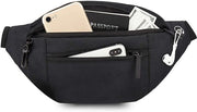 Borsa da Cintura Grande - Uomo e Donna - Borsa da Costruzione - Fanny Pack - Cintura da Camminata - Viaggi - Camminata - Borsa - Nero