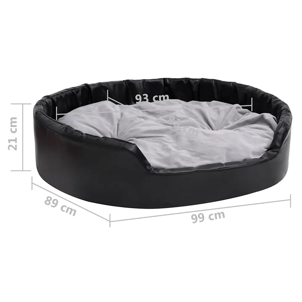 Lettino per Cani Nero e Grigio 99x89x21 cm Peluche e Similpelle CFW5832647