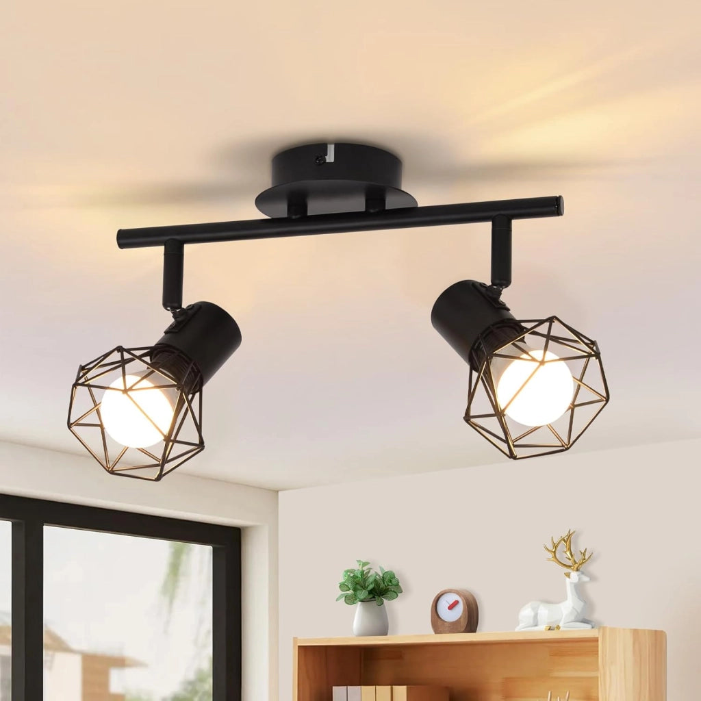 ZMH Faretto da soffitto orientabile a 2 fiamme - Bianco industriale per interni E14 350
