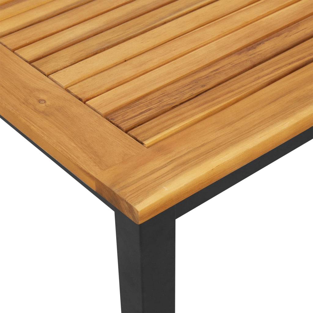 Lettino Prendisole Nero 200x55x35 cm in Legno di Acacia