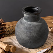 Vaso ceramico antico 6", decorazione boho, vaso decorativo rustico per arredamento, camera da soggiorno, ingresso, matrimonio, nero