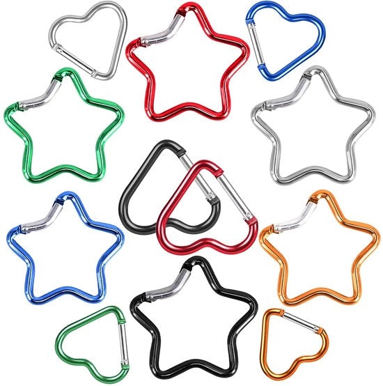 Set di 12 chiodi a muro a forma di stella - lega di alluminio - design elegante