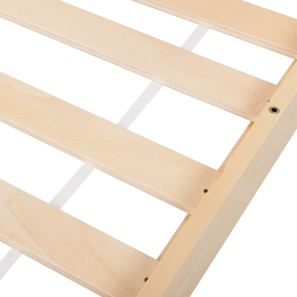 Letto per bambini a forma di casa UE Telaio singolo 90 x 200 cm con doghe in legno di pino chiaro
