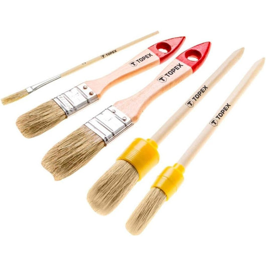 Topex 20b816 set di penneli con n vello naturale, 5 pz