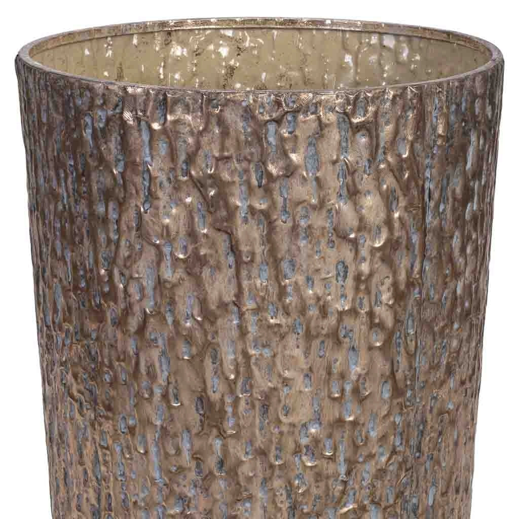 Vaso da fiori in metallo dorato 44,5x44,5x100h cm
