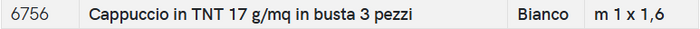 Cappuccio in TNT Bianco 17 g/m² – Busta 3 Pezzi – Misura 1,0 x 1,6 m