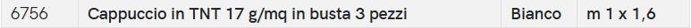 Cappuccio in TNT Bianco 17 g/m² – Busta 3 Pezzi – Misura 1,0 x 1,6 m