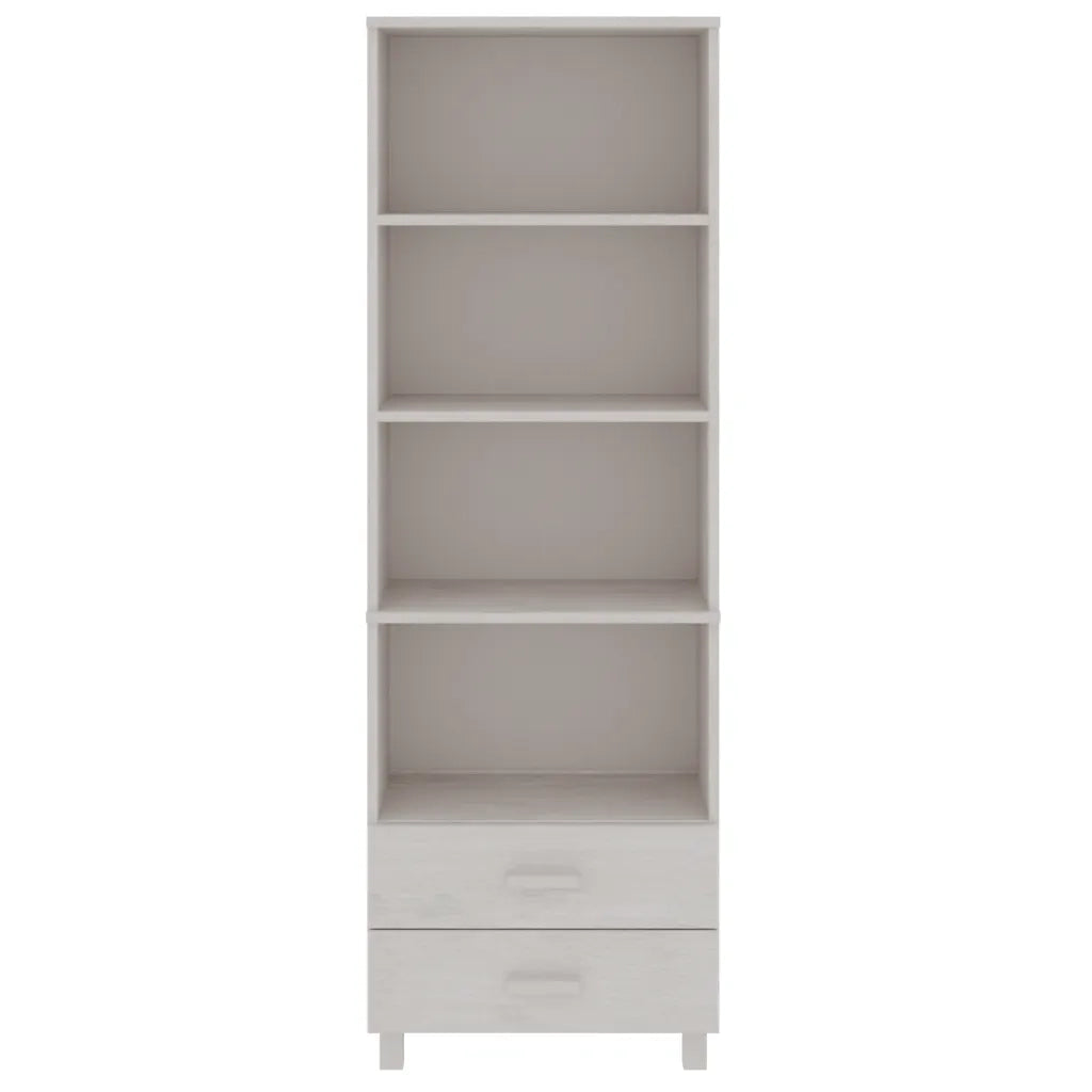 Credenza HAMAR Bianca 60x35x180 cm in Legno Massello di Pino 340489