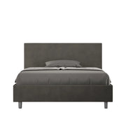 BS COM Letto una piazza e mezza senza rete imbottito 130x200 microfibra grigio