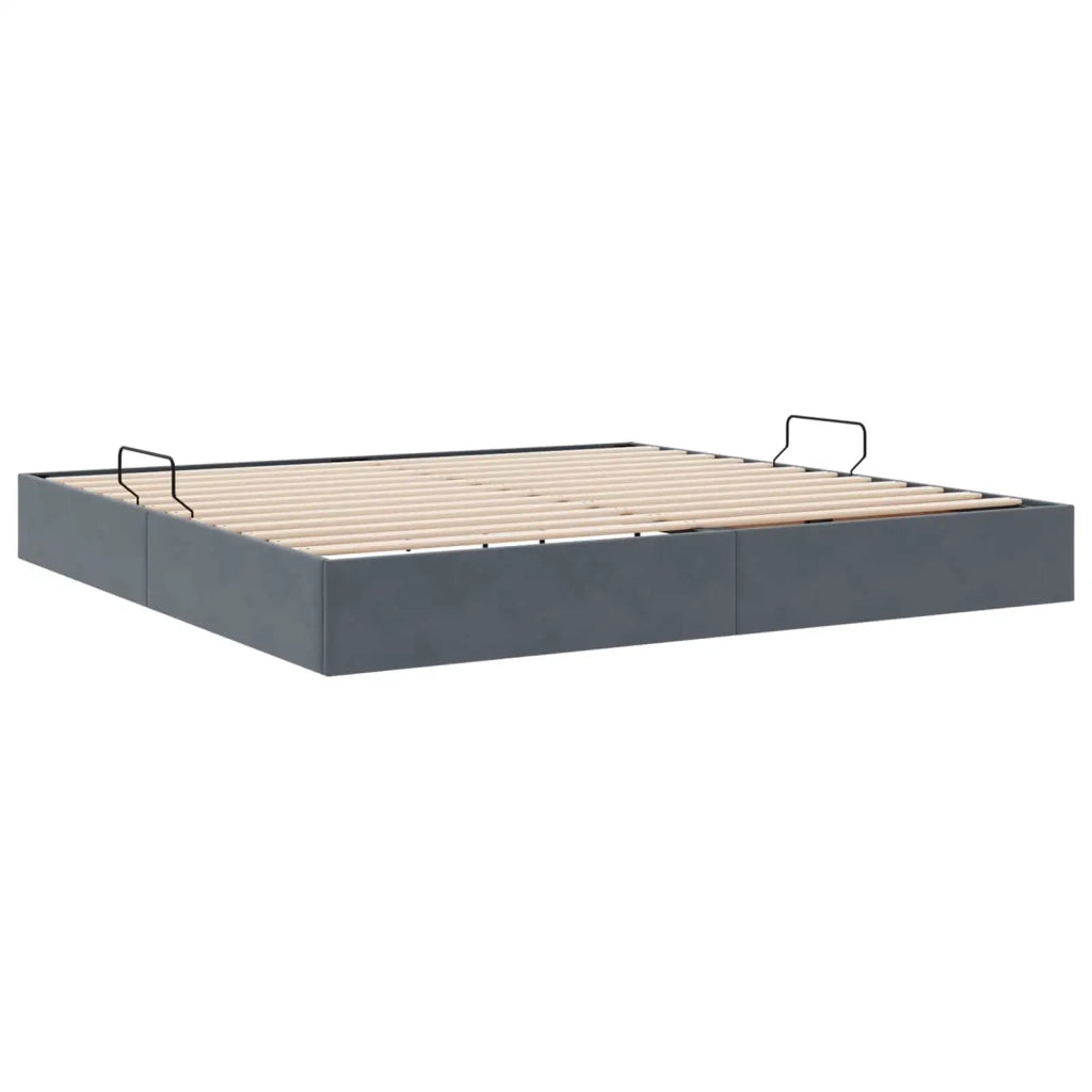 Letto ottomano Grigio Scuro 200 x 200 cm Velluto