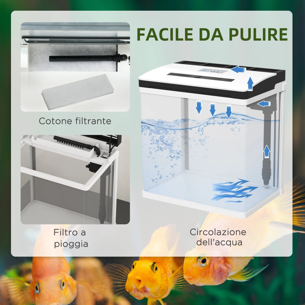 Acquario 13L LED Vetro HD ABS ¨C zephmum ¨C 29x20x30.5 cm