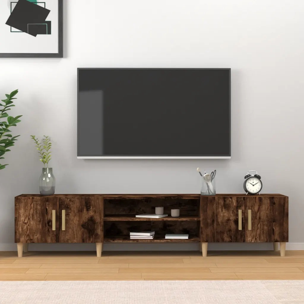 Mobile TV-Credenza per TV Rovere Fumo 180x31,5x40 cm in Legno Multistrato