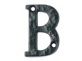 LETTERA ALFABETO B IN FERRO NERO OPACO