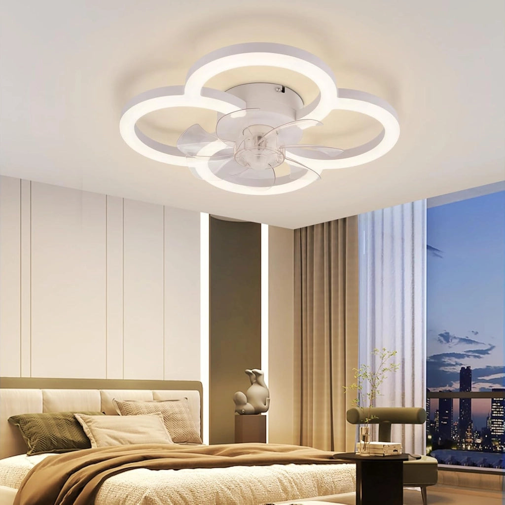 ZMH Ventilatore da soffitto con luce silenzioso a 6 velocità moderno dimmerabile per soggiorno