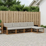 Set di divani da esterno 5 pcs Naturale e Grigio Chiaro 3381351