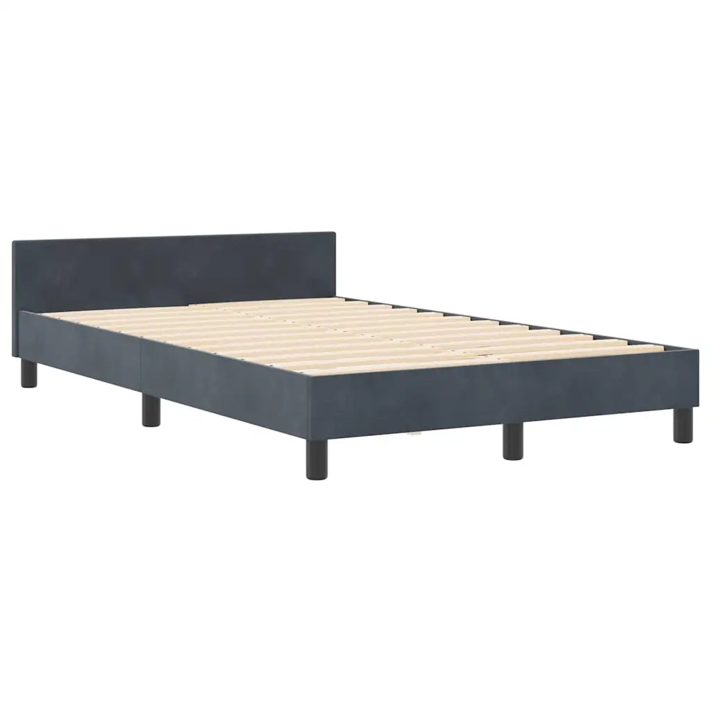 Letto a molle con testiera Grigio scuro 120 x 200 cm Velluto 3344862