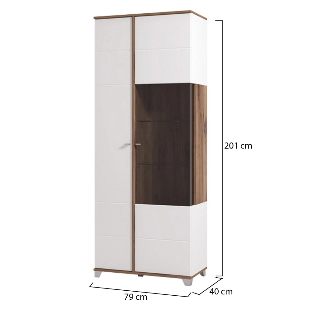 Mobile Espositore Arentino, Vetrina 8 Ripiani, 78.5x40x200.5h cm Bianco