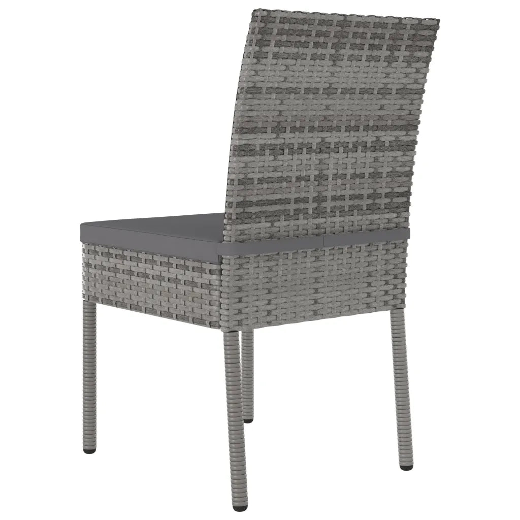 Set da Pranzo da Giardino 3 pz | Set Salotto da Giardino in Polyrattan Grigio