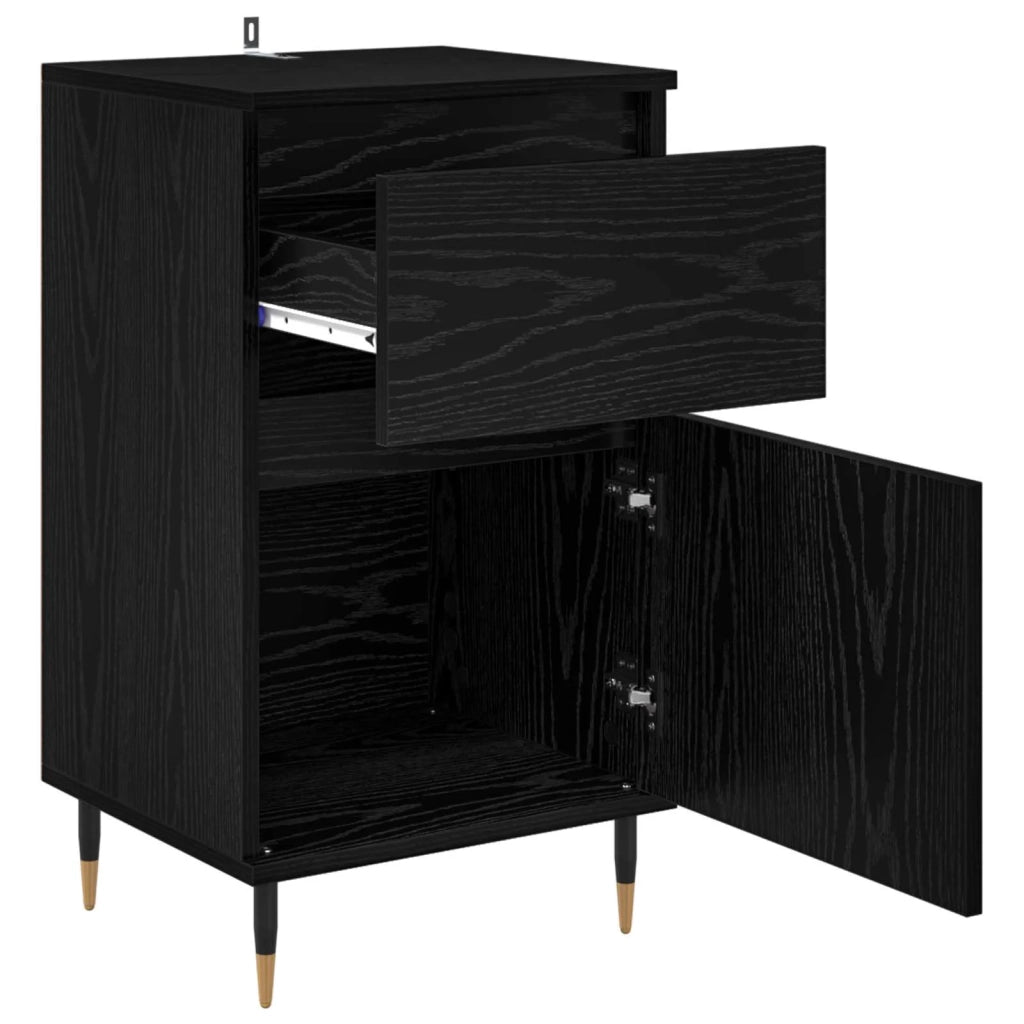 Credenza | Madia | Buffet da pranzo | Armadio da pranzo con cassetto Rovere Nero 40 x 35 x 70 cm